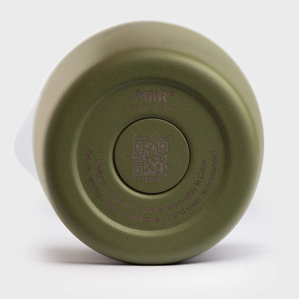 KASE MiiR 12oz Tumbler, top view