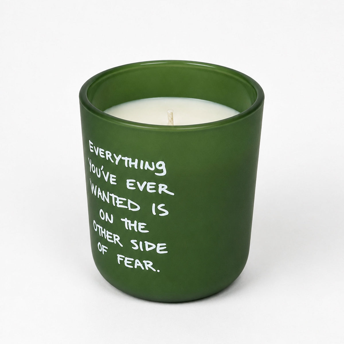 KASE Candle from above, showing the coco soy wax and cotton wick